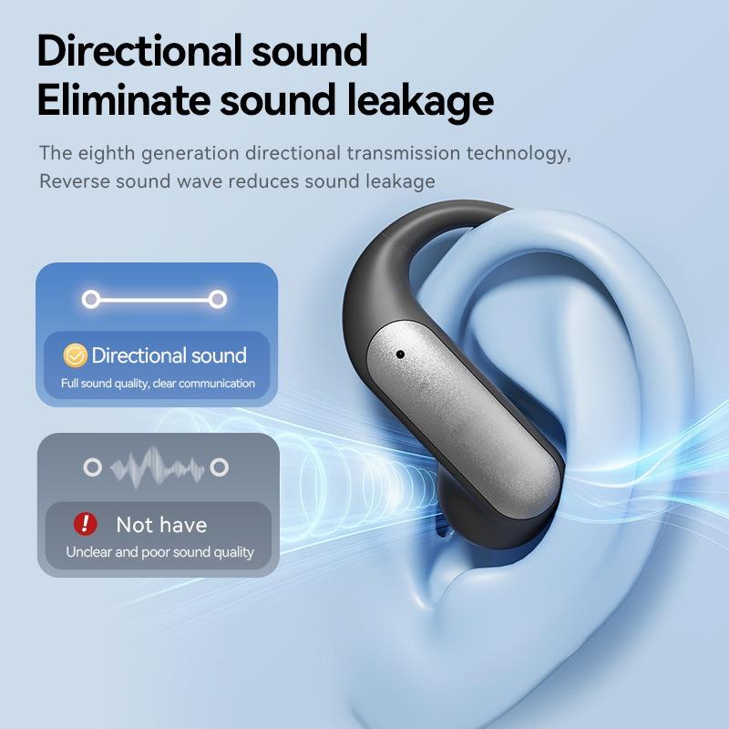 The new digital display 1 wireless bluetooth headset is ear-mounted, non-in-ear exercise, and it is painless to wear it for a long time.