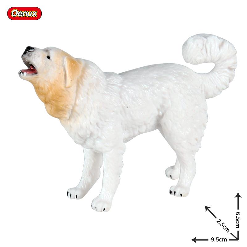 Oenux New Farm Dogs Pet Figurines Rottweiler Collie Huskie Bulldog Schnauzer Model Action Figures Cute Home Decoration Kids Toy