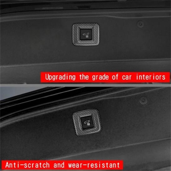 Carbon Fiber Tailgate Rear Door Switch Cover Trim For Toyota Alphard 2023 2024