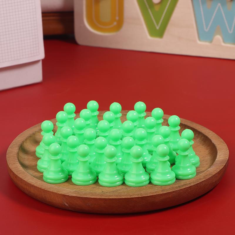 32Pcs 2.5*1.5Cm Chessman Plastic Pawns Checkers Pieces For Games Tabletop Markers Components