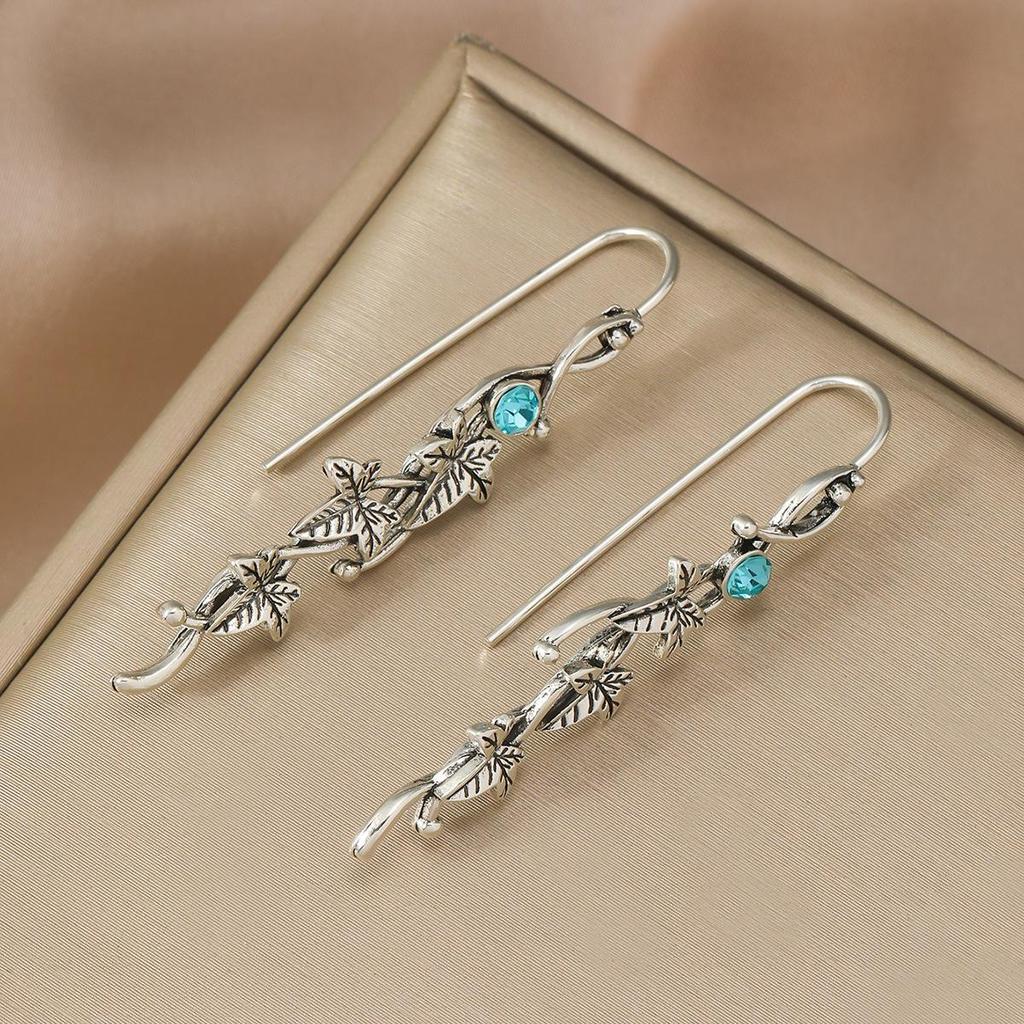 European-American Retro Leaf & Elf Ivy Earrings