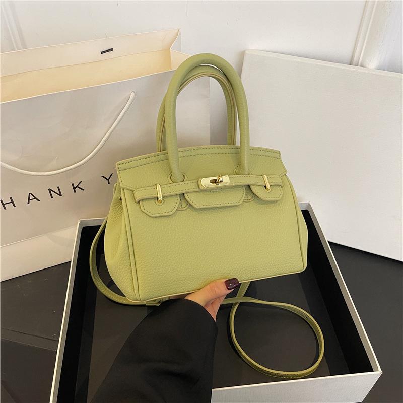 Ny high-end litchimønster klassisk platinaveske bærbar skulder skrå crossbody dameveske