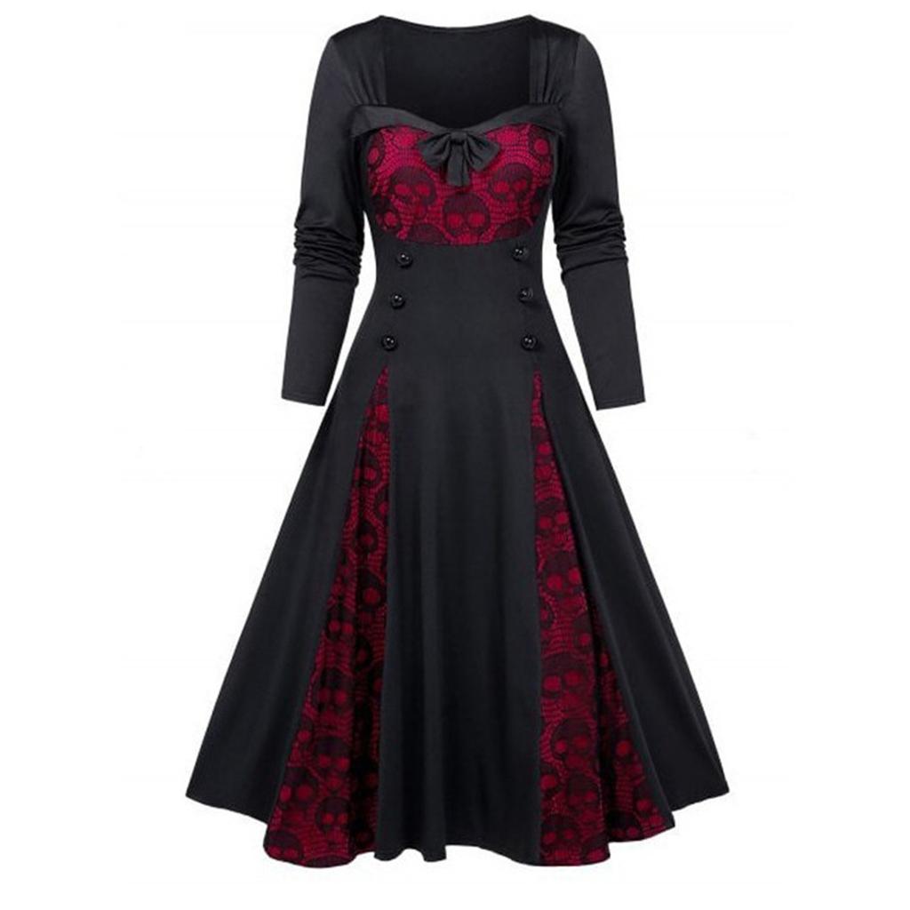 Women Bow-knot Dresses With Elegant Temperament And Long-sleeved Dresses