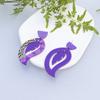 Boucles d'oreilles Acryliques Mode Feuille de Plante Violette Pour Femmes