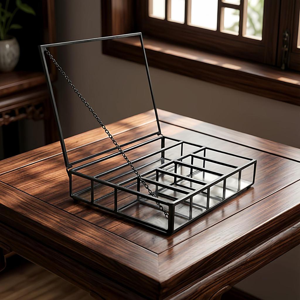 Metal Tray Storage Box for Gold Ornaments: Lipstick, Rings, Earrings, Necklaces, Eyebrow Pencils - Perfect Girlfriend Gift