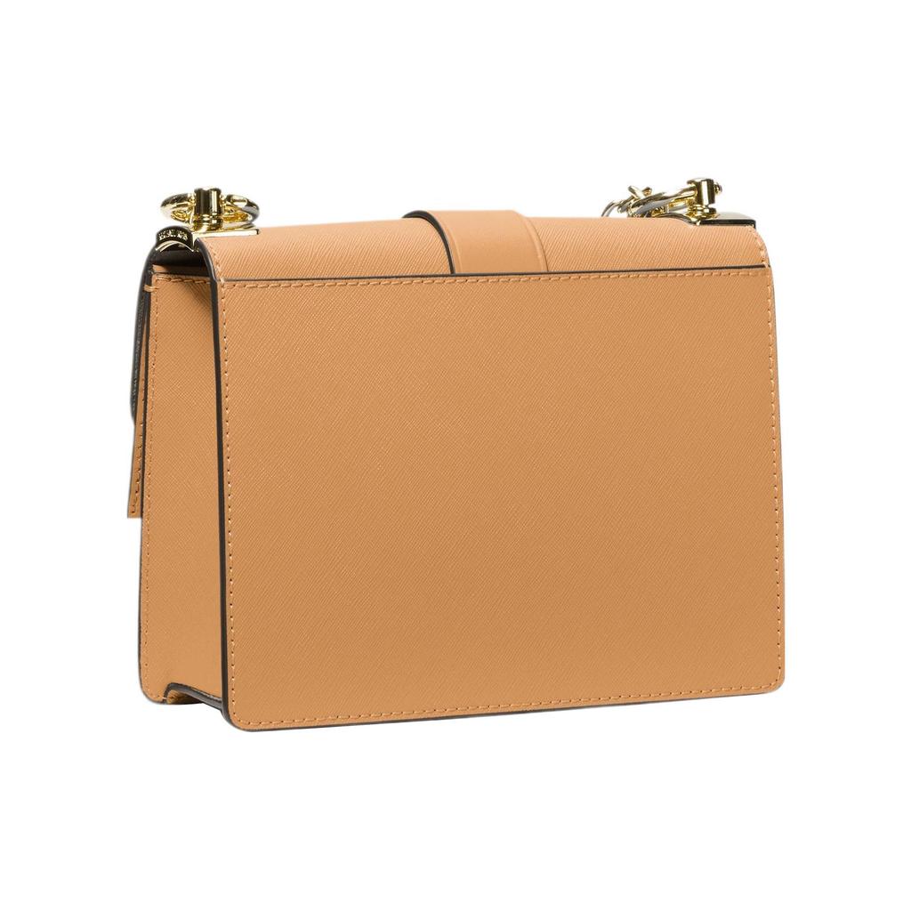 Michael Kors Mk Greenwich Letter Round Logo Chain Flap Leather Shoulder Crossbody Bag Small Women bags Peanut 32S1GGRC0L-174