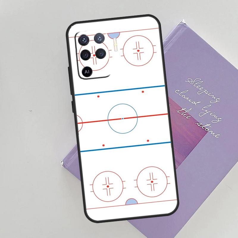 Ice Hockey Rink Phone Case For Oppo A96 A76 A16 A74 A53 A54 A94 A15 A17 A52 A72 A57S A58 A78 A98 A79 Cover