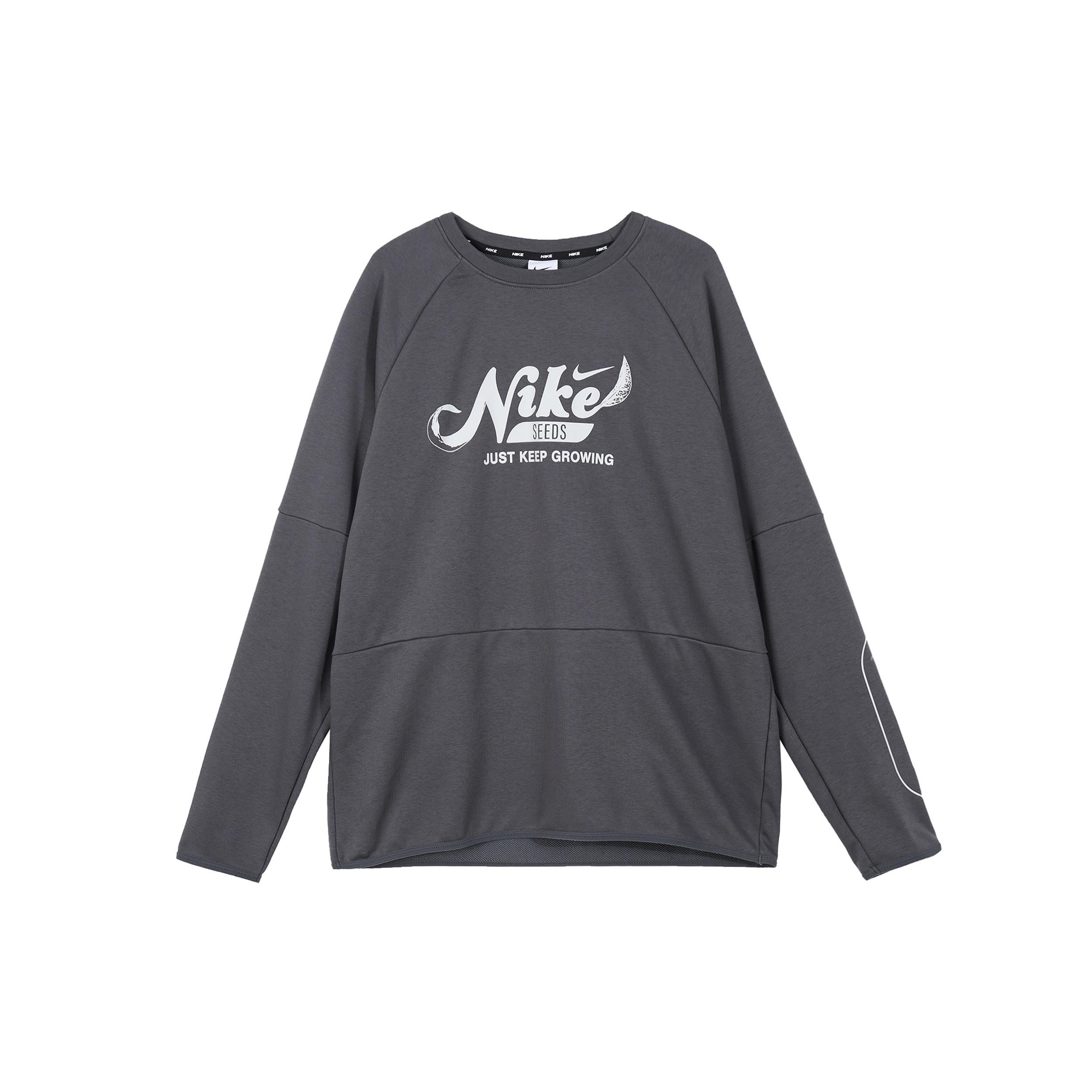 Nike Dri-Fit Fleece Fitness Crew Neck Top Iron Grey Men s FN3290-068 M