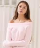 VLETI Boat Neck Raglan Loose-Fit Plain Knit (Pink)