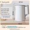 Midea 1.5L Stainless Steel Electric Kettle CN plug (adapter included)