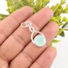 Aqua kalsedon Håndlagde edelstenssmykker, 925 sterling sølv anheng Unik design smykker, For kvinner