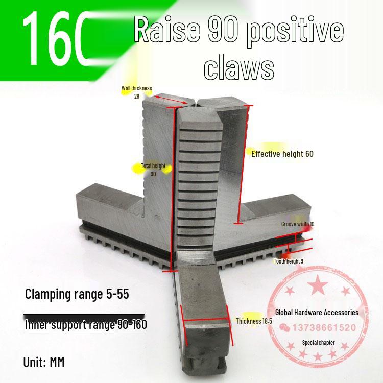 250mm & 500mm Extended Three-Jaw Chuck with Adjustable Jaws