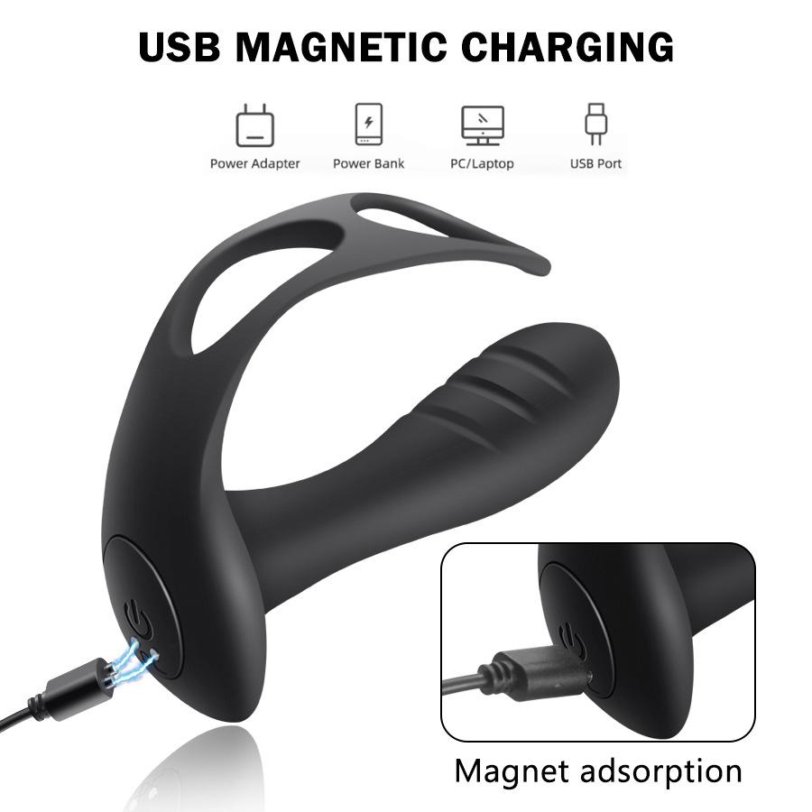 Männlicher Prostata-Massage-Vibrator, Analplug, kabellose Steuerung, Silikon, stimulieren, Massagegerät, Verzögerung der Ejakulation, Ring-Spielzeug für Männer