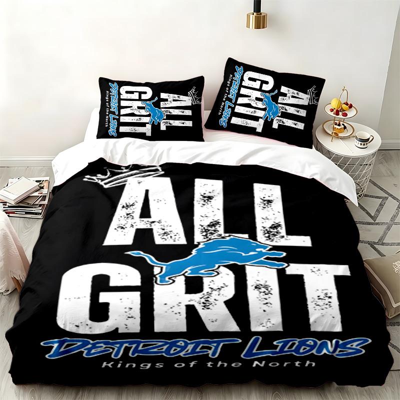 Detroit Lions 3pc set Perfect for bedroom use Comfortable bedding set includes a duvet cover and two pillowcases Ideal birthday or Christmas gift
