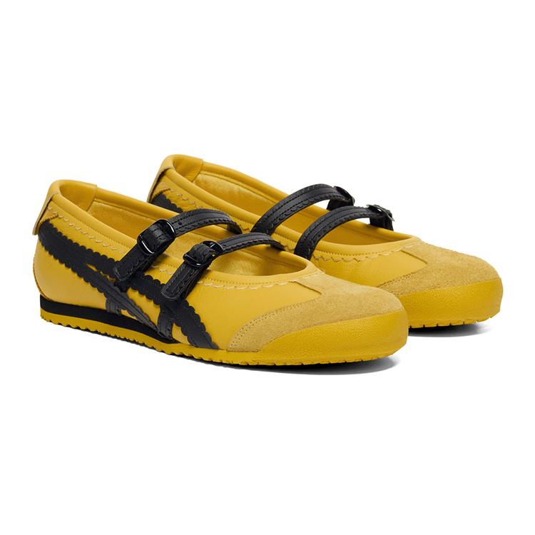 ONITSUKA TIGER Mexico 66 Tgrs Comfortable Flat Mary Jane Shoes Women Shoes Yellow Black 1182A678-750