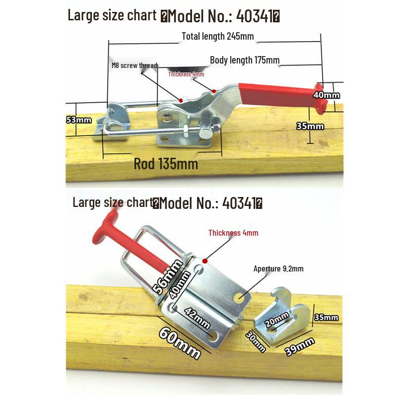 Heavy Duty 304 Stainless Steel Adjustable Snap Latch Lock Clamp Buckle