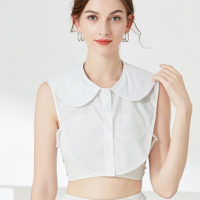 Sweet Doll Removable Lapel Fake Collar Women Front Tie Half Shirt Detachable Collar for Mens Suit Autumn Lapel False Collar