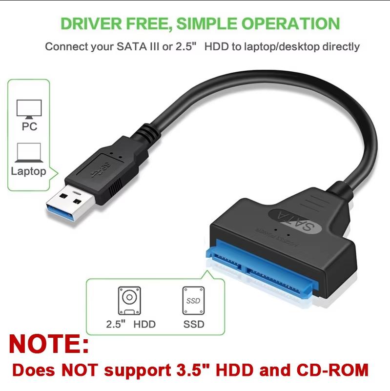 SATA To USB 3.0 Adapter Type C To SATA Cable 5Gbps High Speed Data Transmission SATA Adapter For 2.5 Inch HDD SSD Hard Drive