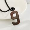  Lucky Number 0-9 Pendant Necklace Box Chain Baseball Sport Digital Stainless Steel Necklaces Casual Punk Jewelry for Men