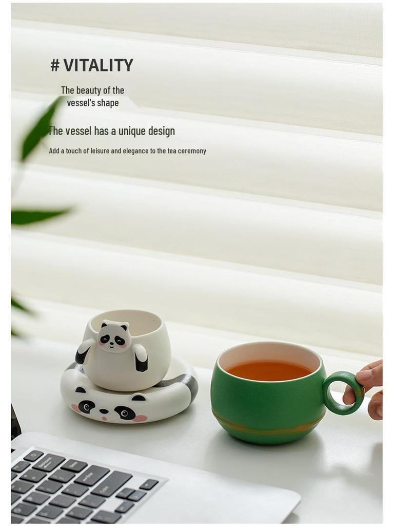 Panda Office Tea & Coffee Cup with Saucer Set - Chengdu Souvenir Gift