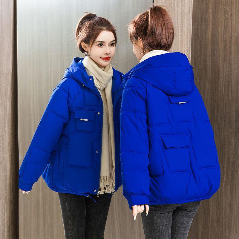 Plus size cotton-padded clothes women's new short winter loose cotton-padded clothes hooded cotton-padded jackets trendy