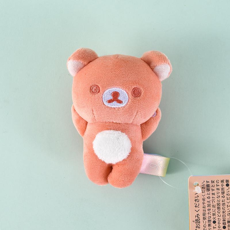 Kawaii Rilakkuma Mini Plush Toy Keychain After Rain Sunshine Accessory Soft Cartoon Bear Rainbow Stuffed Bag Charm Kids Gifts