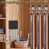 Multifunctional Multi-claw Hook 360° Rotatable Anti-rust Bag Belt Wooden Storage Rack for Bras Ties Scarves Household Closet