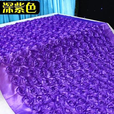 Nouveau Tissu Satin Taffetas Motif 3D Fleur Rose Largeur 130cm Tissu Tapis de Mariage Fond de Scène Décoration de Mariage