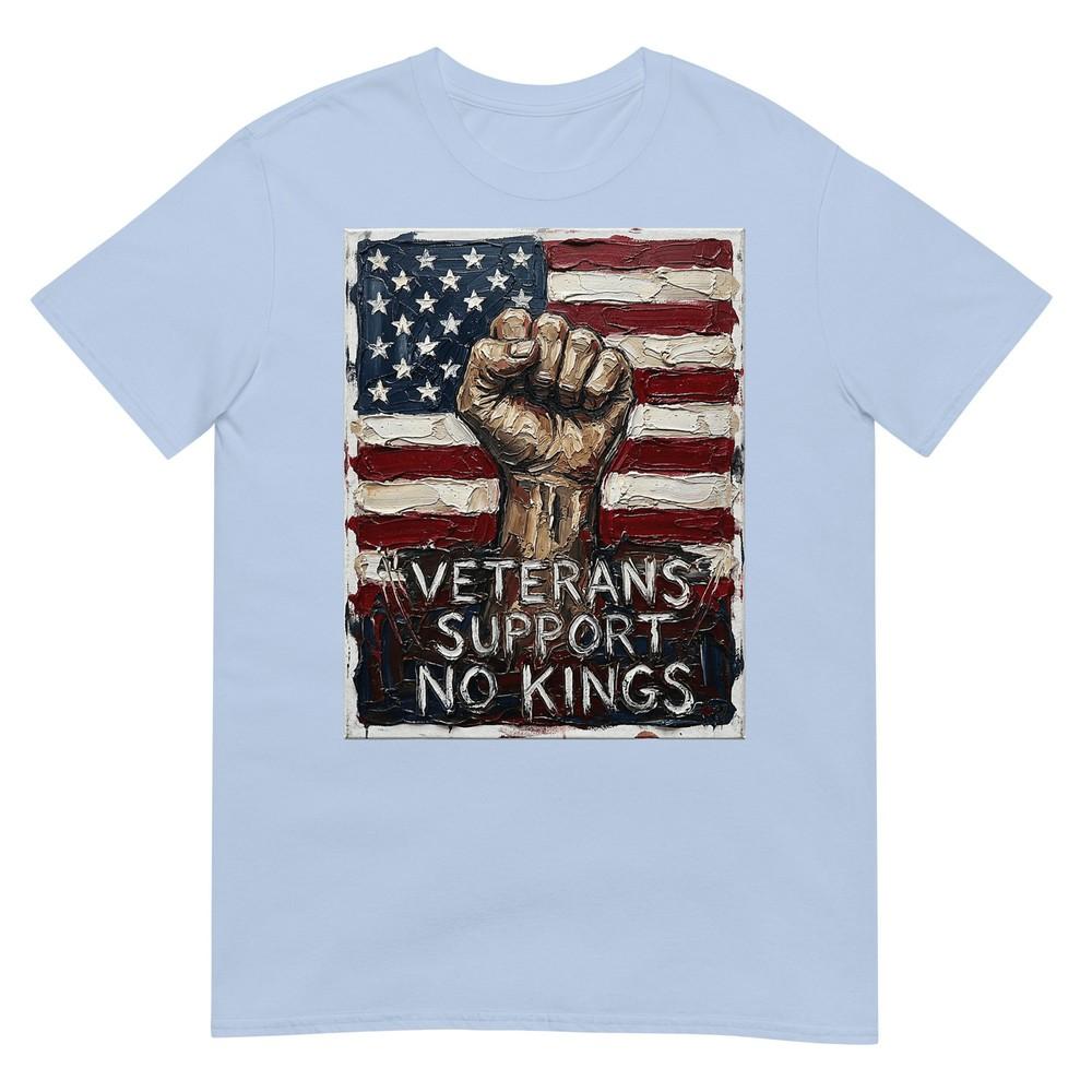 No Kings In America Retro Watercolor Veterans TShirt S