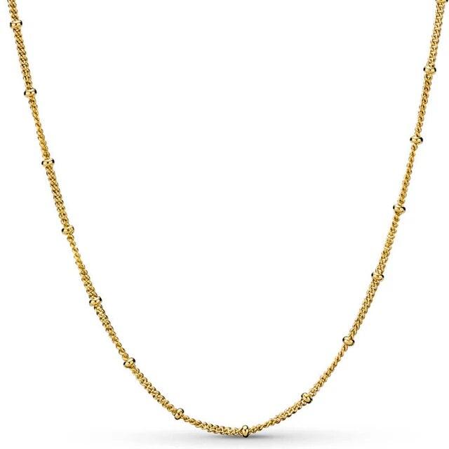 Skutečné růžové zlato korálky a obrubník posuvná spona Řetízek nastavit základní 925 stříbro náhrdelník pro Evropu korálky kouzlo DIY šperky