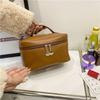 2026New Solid Color Pu Leather Cosmetic Bag, Large-capacity Makeup Organizer, Simple Tote Bag for Toiletries
