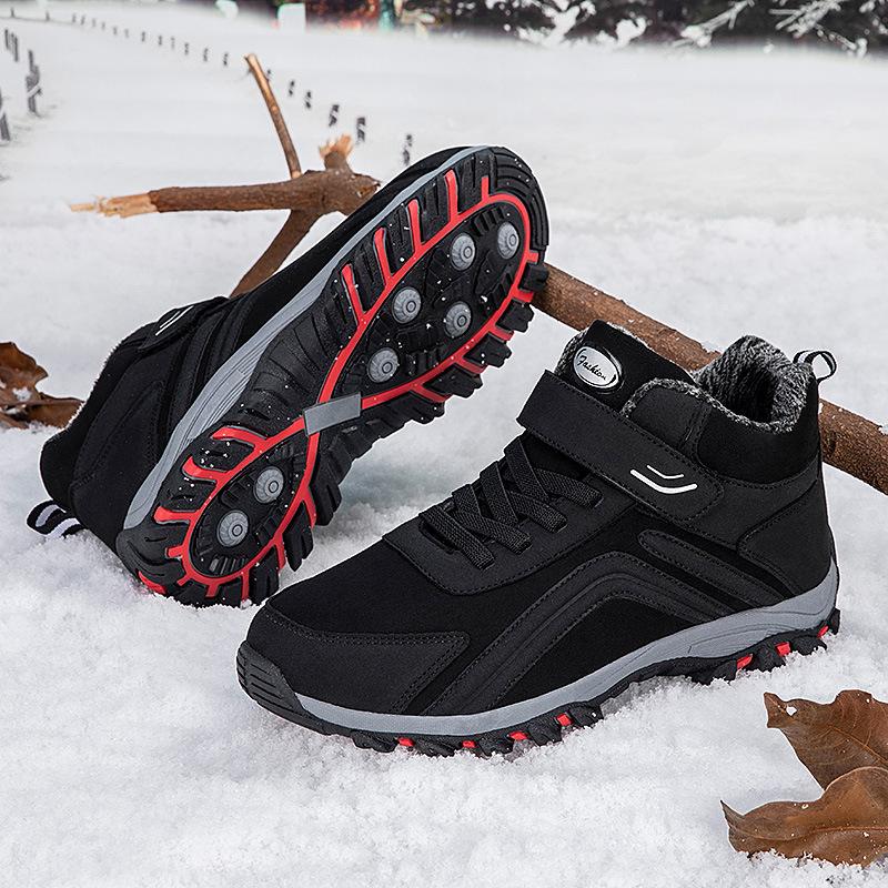 Men's and Women's Winter Fur One Thickened Padded Waterproof Comfortable Warm Cold Lightweight Hiking Waterproof Non-slip Snow Boots