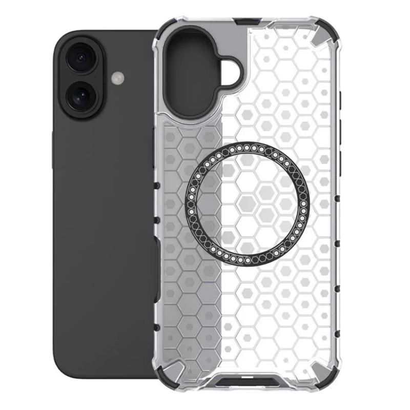For iPhone 16 Phone Case Compatible with MagSafe WANLONFENG FC Series with Tempered Glass (Big Lens Hole)