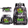 Plant Zombies Kids School Backpack Set Boys Girls 17 Inch Oxford Fabric Dual-Shoulder Bag With Lunch Pouch Pencil Case