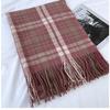 Warm Plaid Cashmere Shawl Poncho Winter Scarf Luxury Print Blanket Pashmina Wraps Bufanda with Tassel Casual