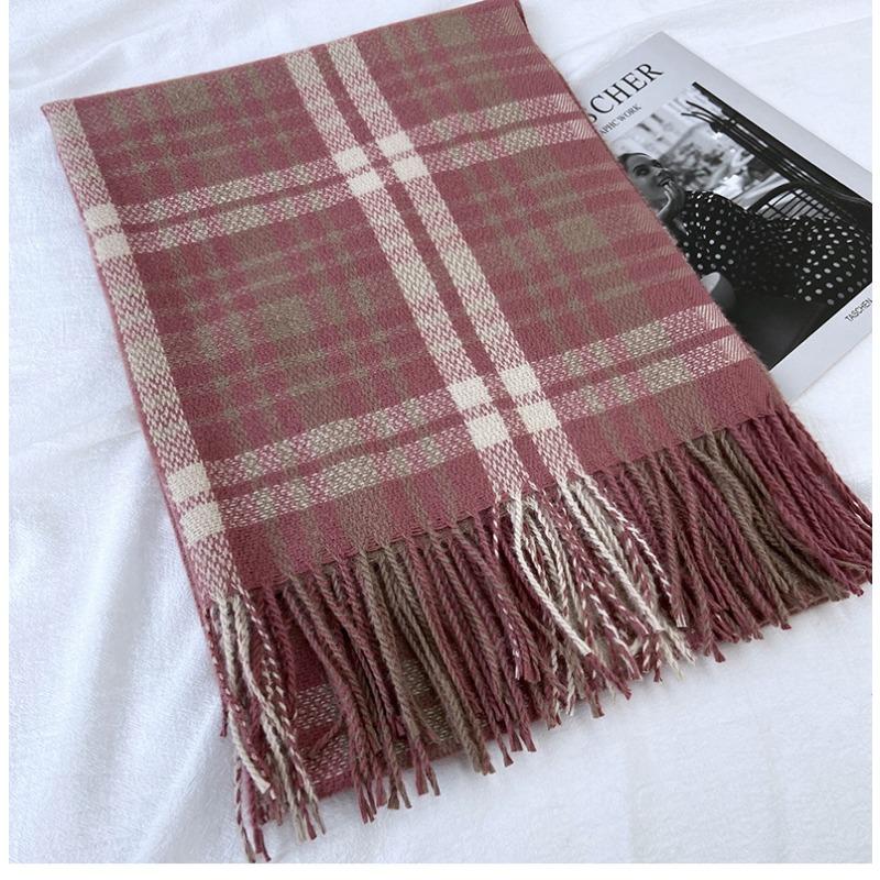 Warm Plaid Cashmere Shawl Poncho Winter Scarf Luxury Print Blanket Pashmina Wraps Bufanda with Tassel Casual