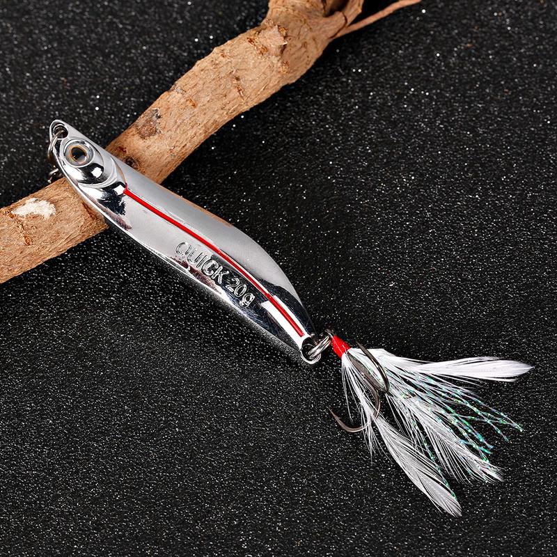 4pcs Mental Fishing Lures Bait Fishing Spoon Ideal Bass Trout Perch Rotation Composite Sequins