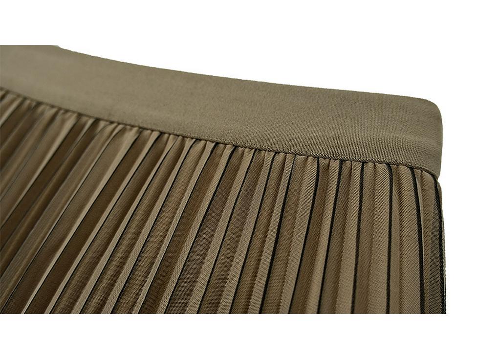 2023 Autumn/Winter Double-Sided Pleated A-Line Midi Skirt for Women