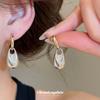 Irregular metal pleated water drop pendant ear buckle casual simple fashion temperament earrings light luxury high-end earrings