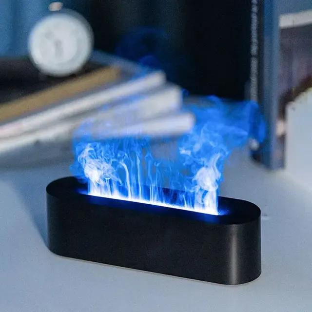 

Для RGB Flame Diffuser Humidifier USB Desktop Simulation Light Aromatherapy Cleaner Air для спальни с 7 цветами чёрный