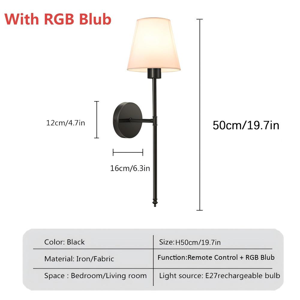 

Перезаряжаемый светодиодный настенный светильник RGB лампа 1200 мА 40*16 см Портативный для спальни, коридора, прихожей, интерьерный светильник, прикроватный тканевый светильник