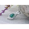 Colgante de Esmeralda Natural Certificada Collar de Plata 925 Colgante de Esmeralda Verde
