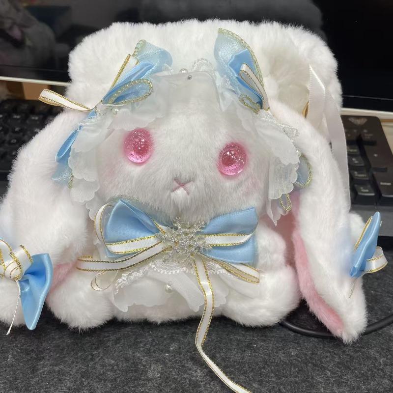 Light Luxury Super Cute Rabbit Plush Doll Crossbody Bag, High-value Cartoon Backpack, Ideal Birthday Gift