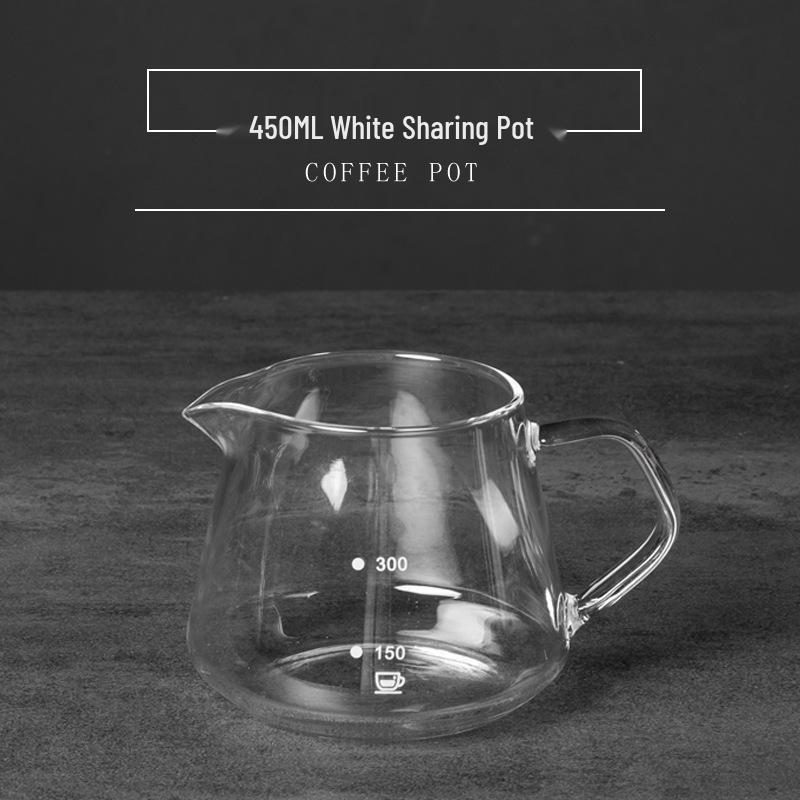Heat-Resistant Glass Pour-Over Coffee Server - Cute Fairness Cup with Scale 500ml