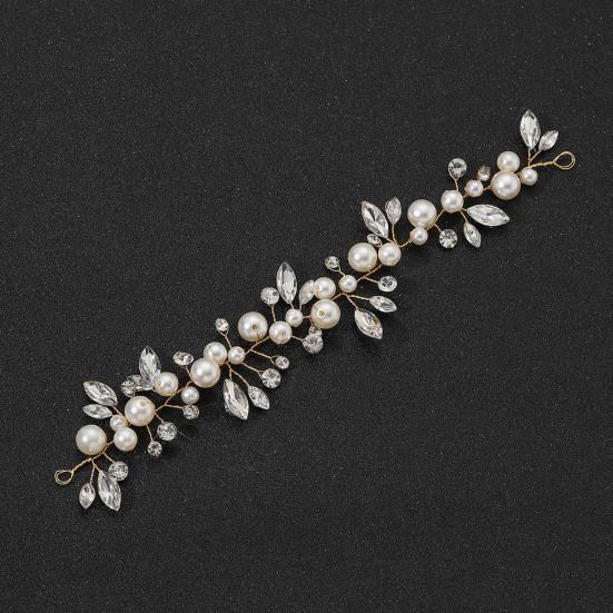 Bride Wedding Headdress Rhinestone Princess Style Faux Pearl Stage Show Performance Hair Decoration Wired Bridesmaid Bride Wedding Hair Jewelry