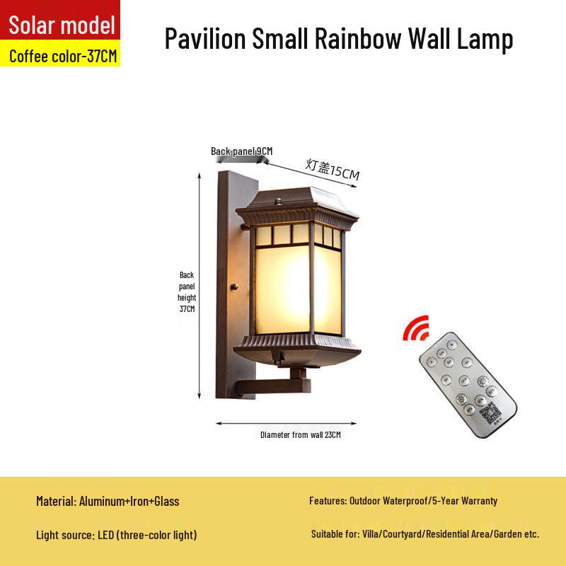 New Chinese Solar Waterproof Wall Lamp for Villas, Courtyards, Aisles, Balconies, and Stairways