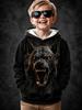 2026 Halloween Bluza z kapturem dla chłopców z grafiką czaszki 3D Pulower Długi rękaw Wiosenna Odzież sportowa Moda Streetwear Dzieci 4-7 lat Z kapturem Codzienna