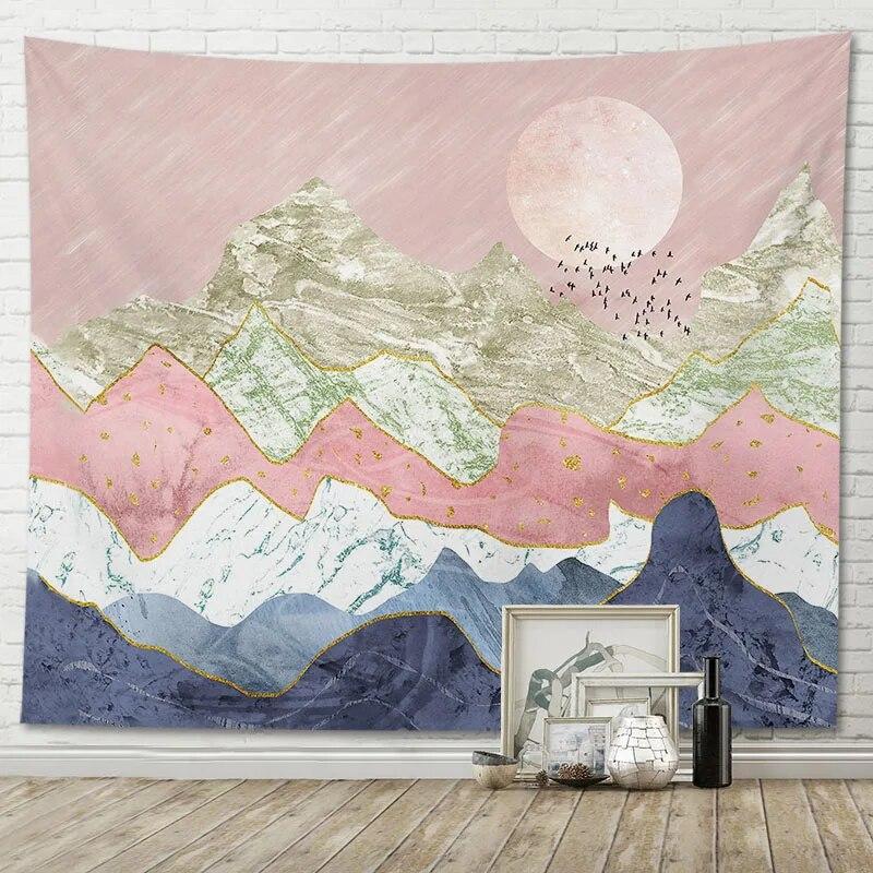 Beautiful Tapestry Room Decoration Abstract Mountain View Home Wall Hanging Background Cloth