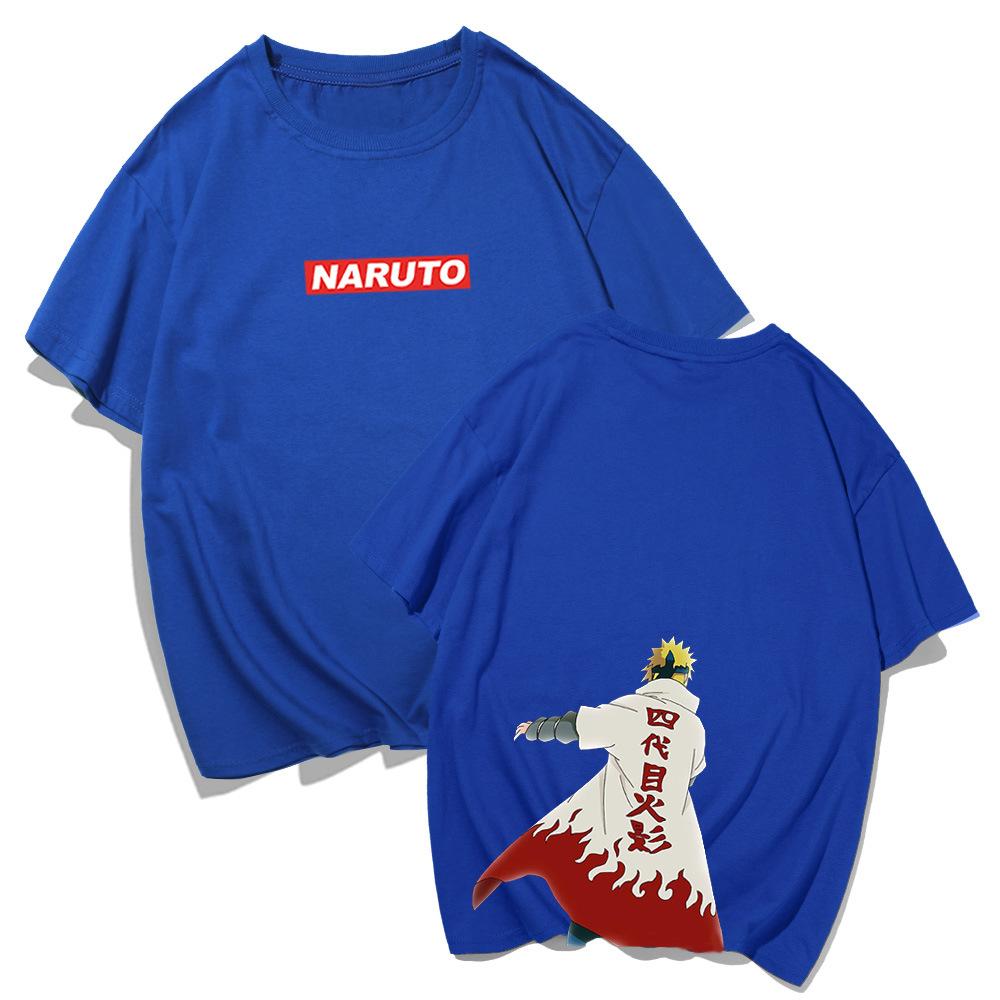 Short Sleeve T-Shirt Men's Summer Tide Brand Animation Fourth Generation Naruto Loose Casual Trend Hong Kong Style Youth