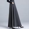 Damen Winter Wollrock mit hohem Bund, A-Linie, mittellang - Warm, Vielseitig, Kälteschutz, Figurschmeichelnd, Weiter Saum.